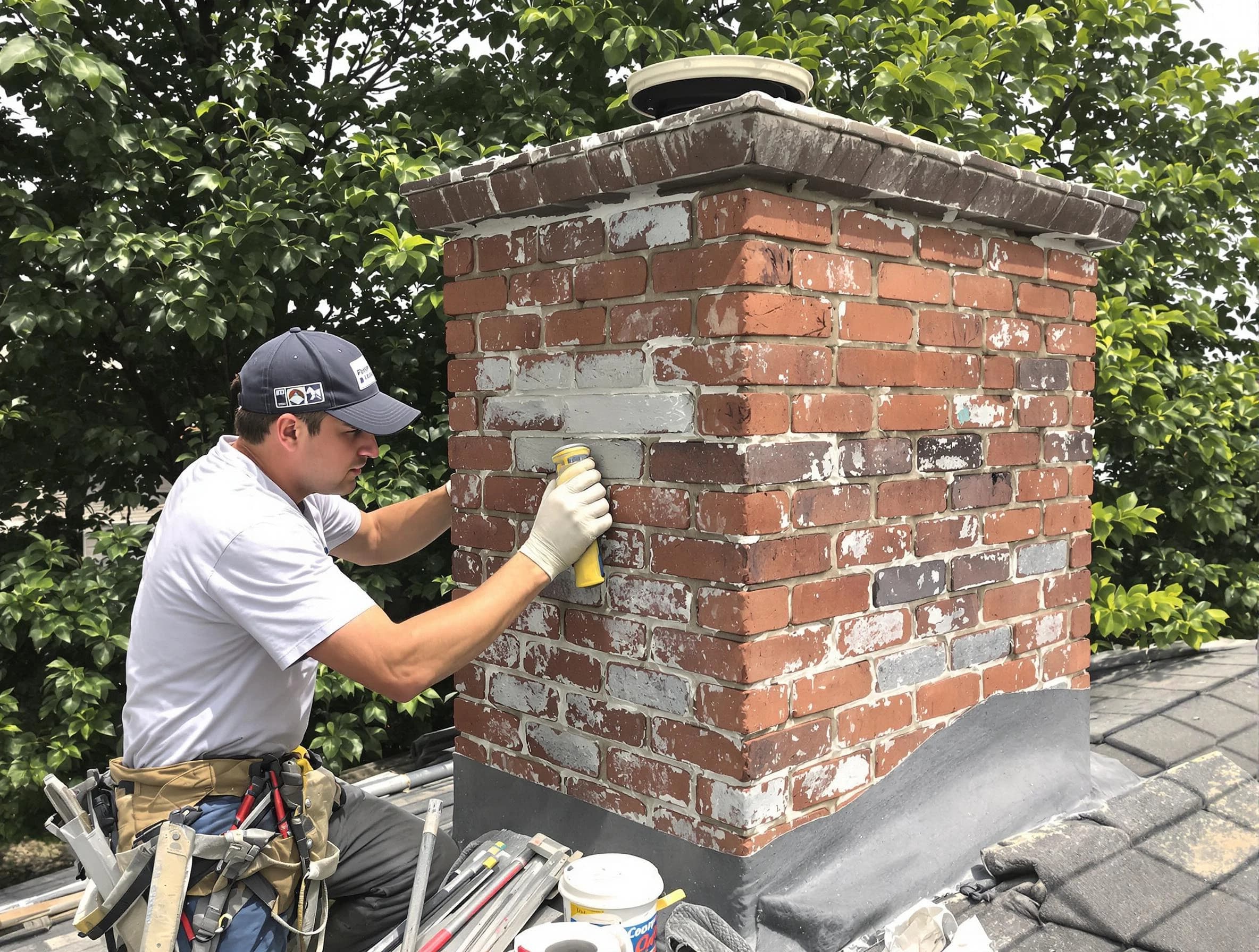 New Sewickley Chimney Sweep restoring an aging chimney in New Sewickley, PA