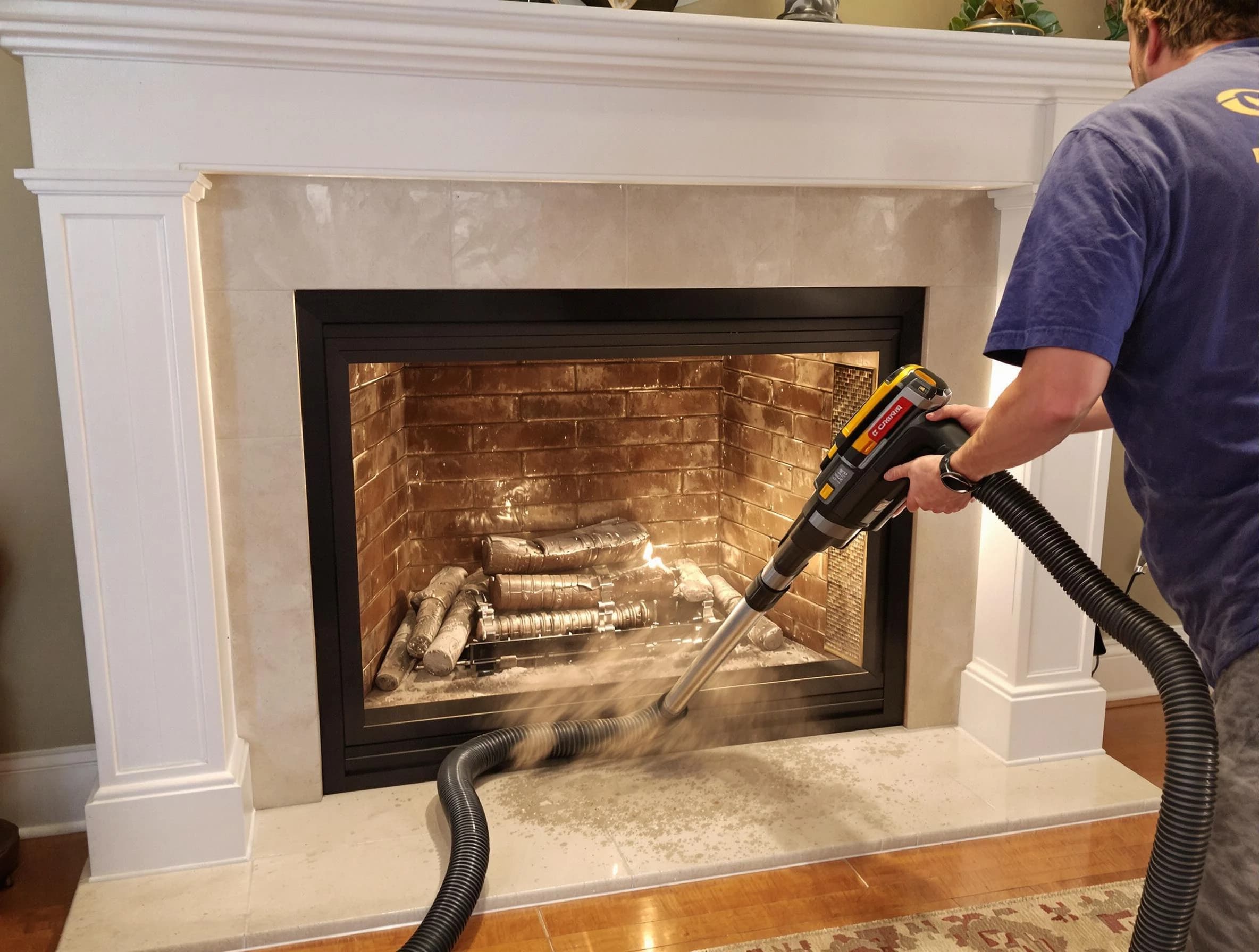 Fireplace cleaning performed by New Sewickley Chimney Sweep in New Sewickley, PA