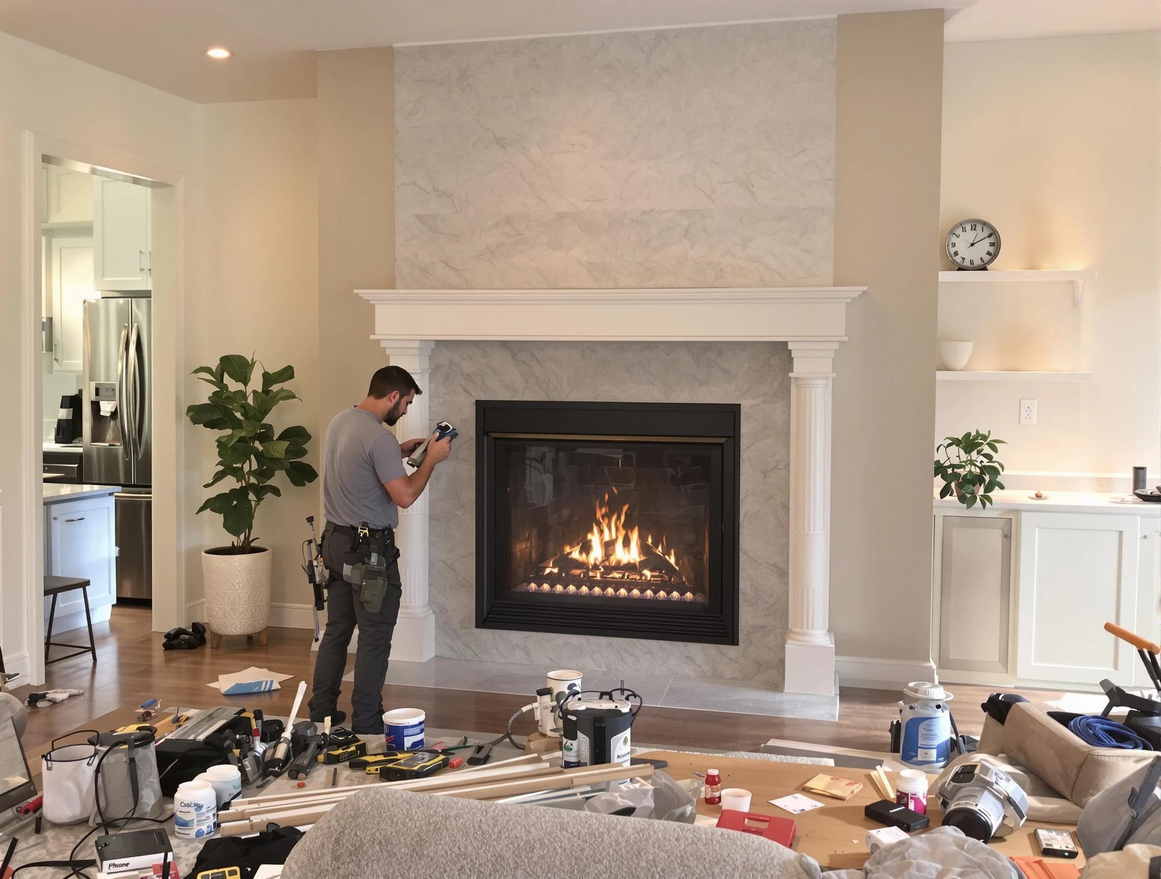 Newly installed fireplace by New Sewickley Chimney Sweep in New Sewickley, PA