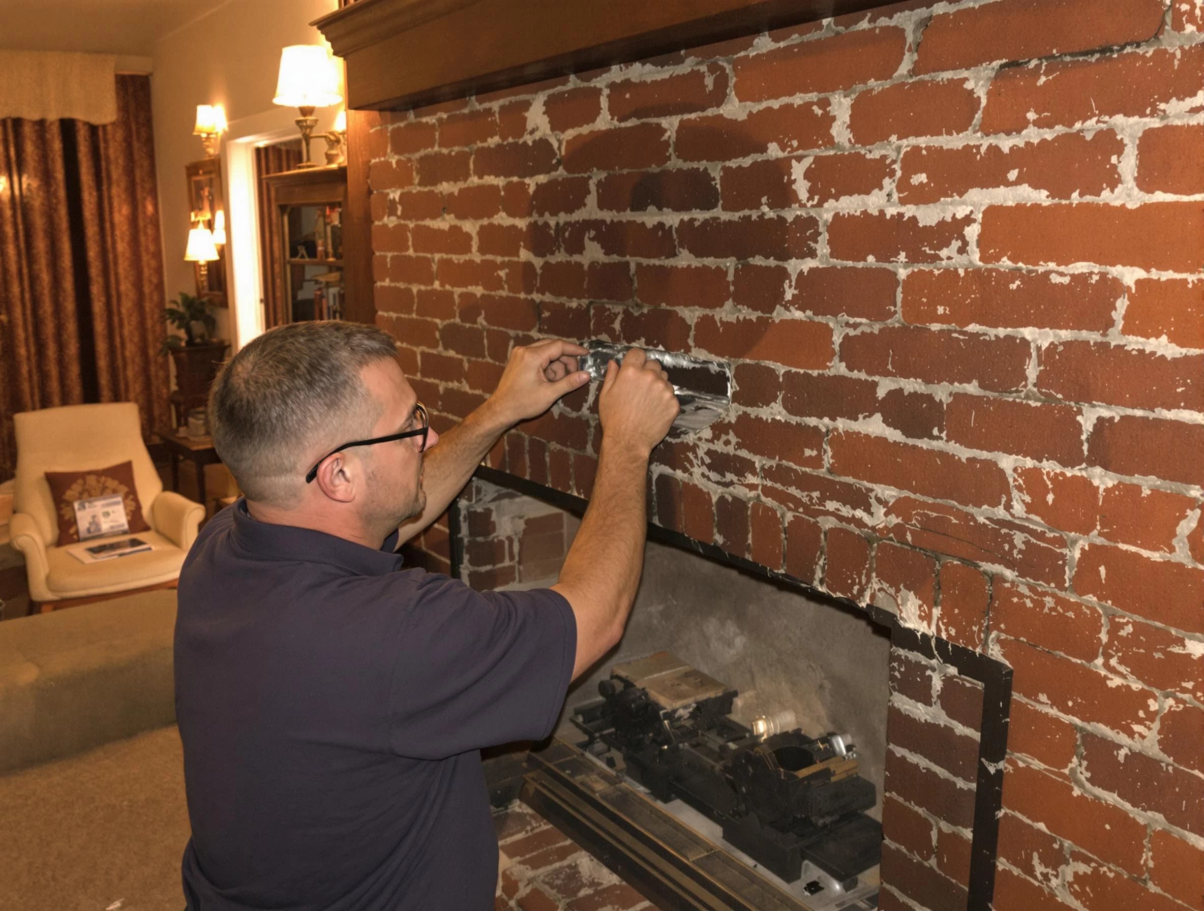 New Sewickley Chimney Sweep expert fixing a fireplace in New Sewickley, PA