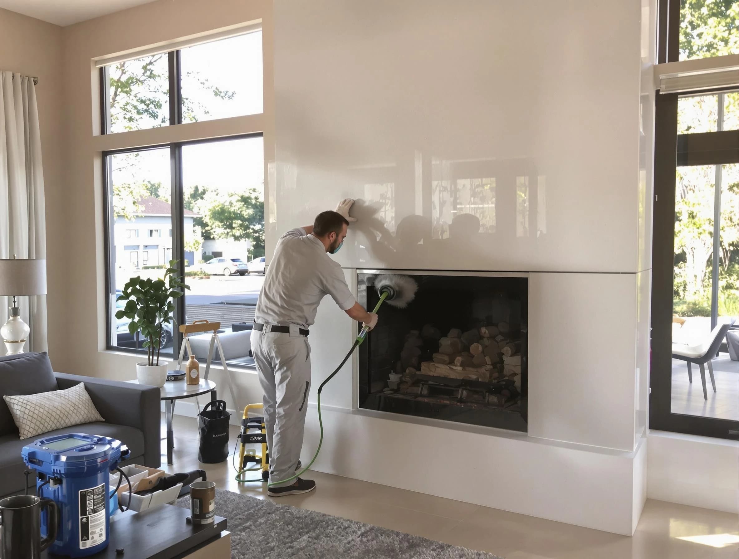 New Sewickley Chimney Sweep performing thorough soot removal in New Sewickley, PA