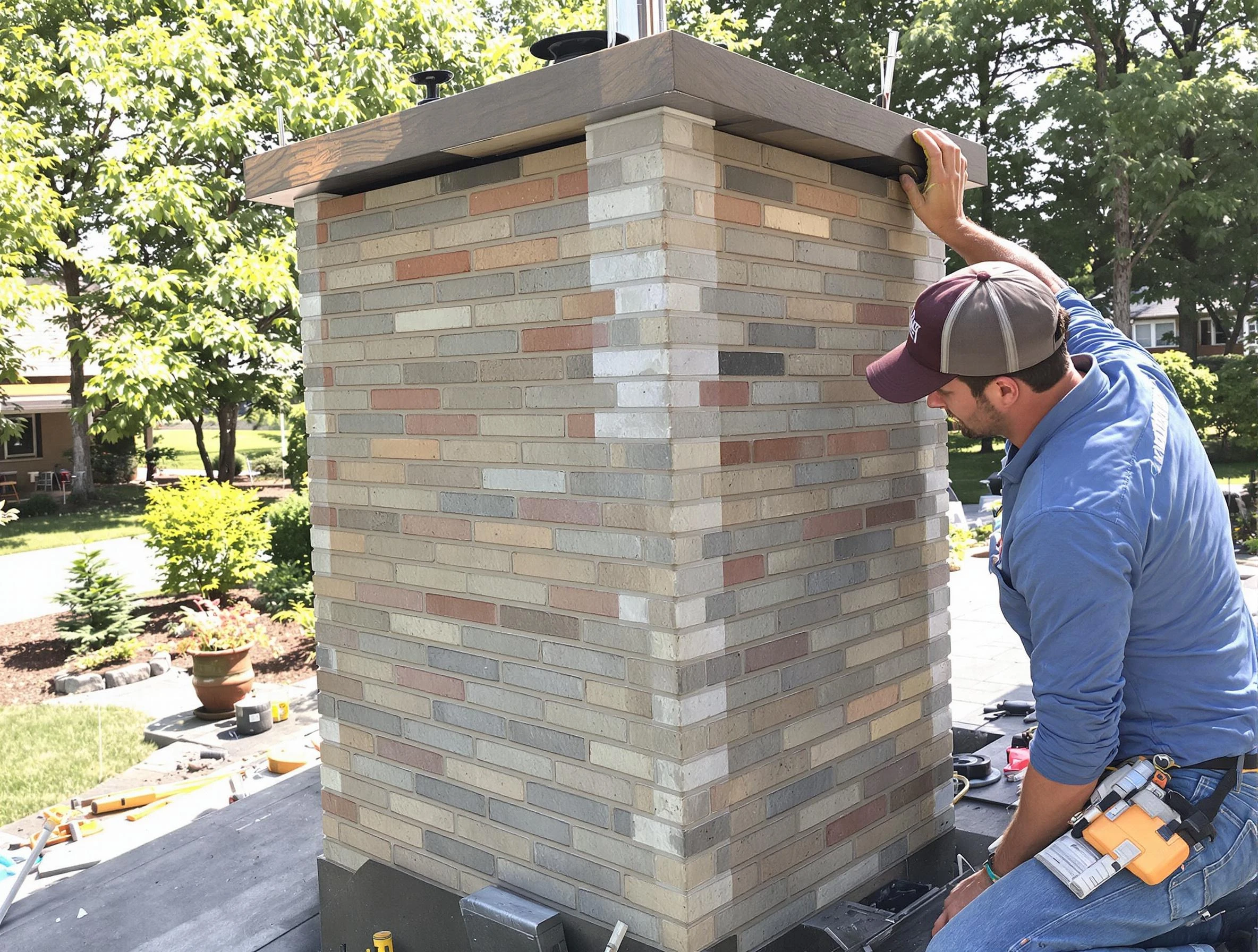 New Sewickley Chimney Sweep completing a modern chimney remodel in New Sewickley, PA