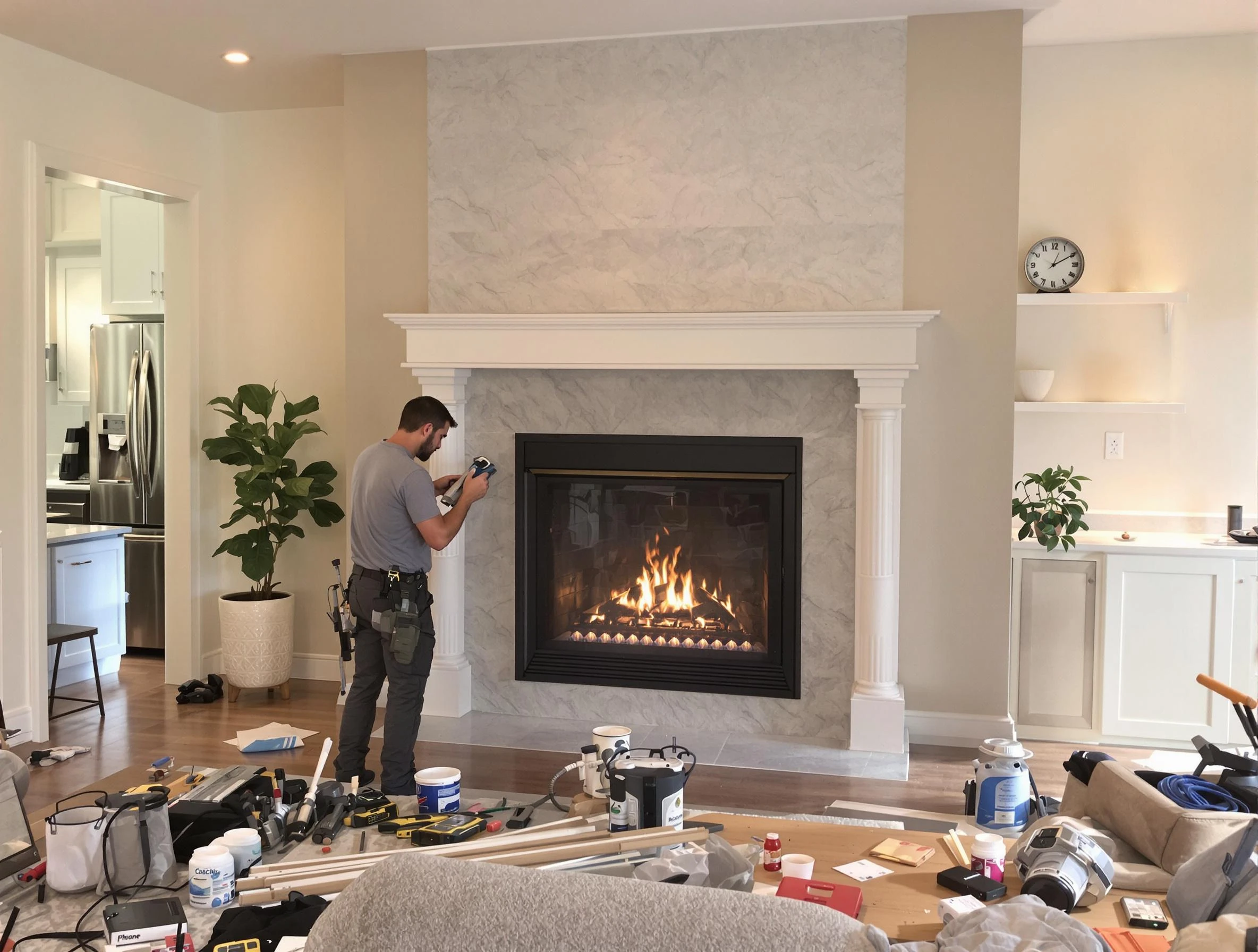 Newly installed fireplace by New Sewickley Chimney Sweep in New Sewickley, PA