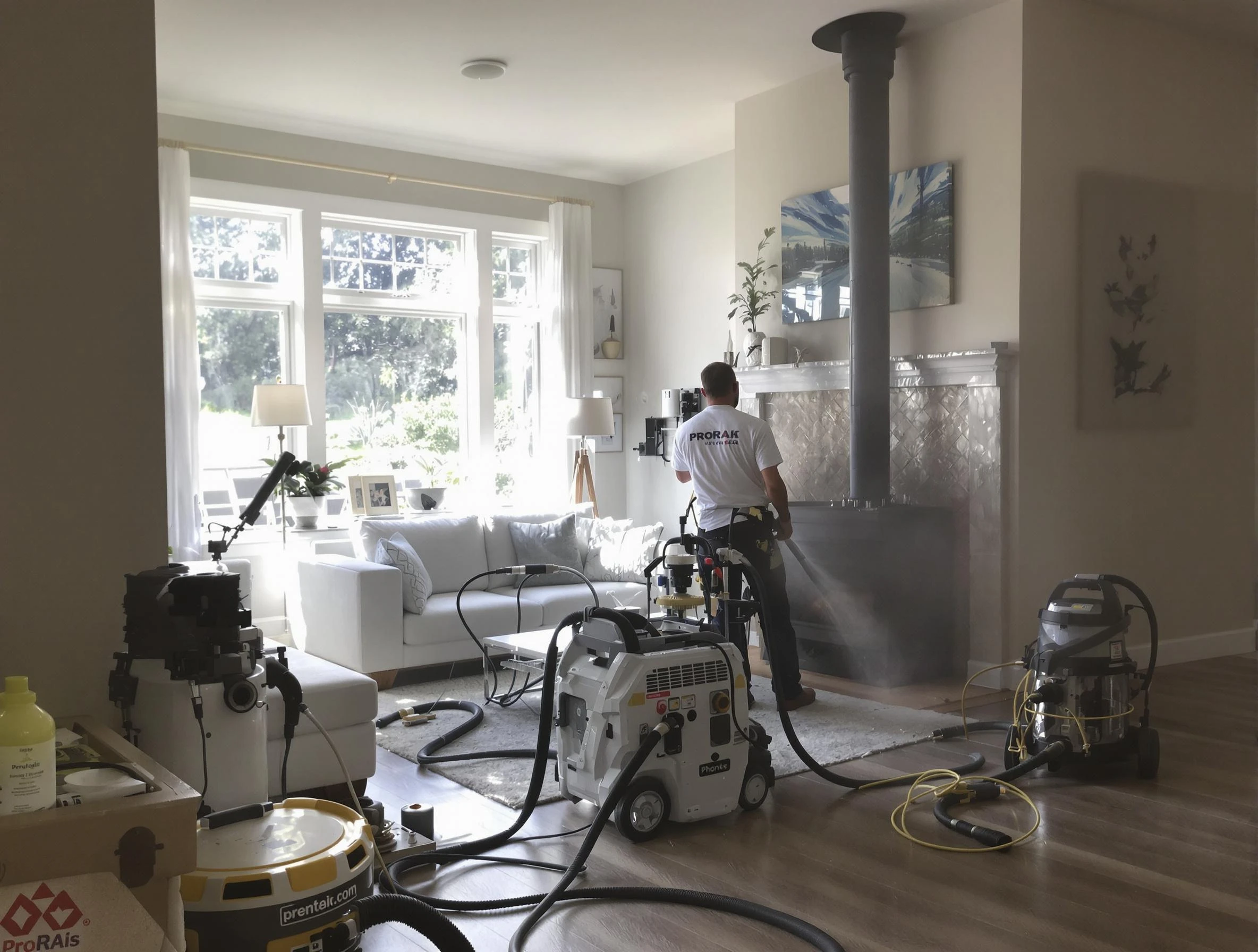 Soot removal service by New Sewickley Chimney Sweep for a fireplace in New Sewickley, PA